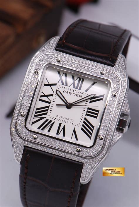 cartier santos 100 xl full diamond